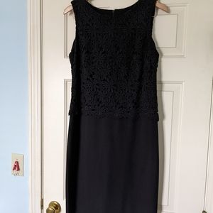 Talbot's Little Black dress Size 12 Black with Black Lace